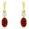 .65CT DIAMOND & AAA RUBY 14KT YELLOW GOLD OVAL & ROUND FILIGREE HANGING EARRINGS