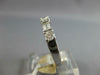 ESTATE .76CT DIAMOND 14K WHITE GOLD 3D ROUND & BAGUETTE WEDDING ANNIVERSARY RING
