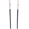 1.44CT DIAMOND & AAA SAPPHIRE 18KT WHITE GOLD 3D CLASSIC BAR HANGING EARRINGS