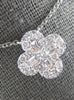1.14CT DIAMOND 18KT WHITE GOLD 3D ROUND & BAGUETTE 4 LEAF CLOVER LOVE NECKLACE