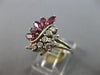 .52CT DIAMOND AND AAA RUBY 14KT WHITE GOLD 3D ROUND AND MARQUISE FLOWER FUN RING