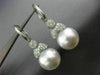ESTATE LARGE .70CT DIAMOND & AAA SOUTH SEA PEARL 18K WHITE GOLD HANGING EARRINGS