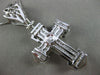 MASSIVE 1.30CT DIAMOND 14KT WHITE GOLD 3D FILIGREE CROSS PENDANT & CHAIN #27657