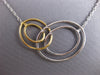 LARGE .34CT DIAMOND 18KT 2 TONE GOLD MULTI OVAL LOVE KNOT INTERTWINING NECKLACE