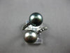 .30CT BLACK DIAMOND & AAA TAHITIAN PEARL 18K BLACK GOLD 3D CRISS CROSS LOVE RING