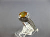 .96CT DIAMOND & AAA CITRINE 14KT WHITE GOLD ROUND FILIGREE HALO ENGAGEMENT RING