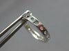 ESTATE .32CT DIAMOND 14KT WHITE GOLD 3D 2 ROW BEZEL HUGGIE HOOP HANGING EARRINGS