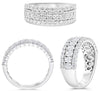WIDE 1.60CT DIAMOND 18KT WHITE GOLD ROUND & OVAL CLASSIC 3 ROW ANNIVERSARY RING