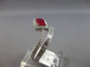 .80CT DIAMOND & AAA RUBY 14KT WHITE GOLD 3D EMERALD CUT & ROUND SQUARE LOVE RING