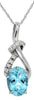 .76CT DIAMOND & AAA AQUAMARINE 14KT WHITE GOLD OVAL TEAR DROP FLOATING PENDANT