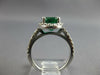 2.05CT DIAMOND & AAA EMERALD 14K WHITE GOLD 3D OVAL & ROUND HALO ENGAGEMENT RING