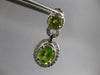 2.25CT DIAMOND & AAA PERIDOT 14KT WHITE GOLD OVAL & ROUND HALO HANGING EARRINGS