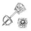 .50CT DIAMOND 14KT WHITE GOLD 3D CLASSIC ROUND 4 PRONG SCREWBACK STUD EARRINGS