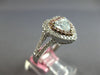 LARGE GIA 1.73CT WHITE PINK & BLUE DIAMOND 18KT WHITE GOLD HALO ENGAGEMENT RING