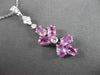 ESTATE 1.36CT DIAMOND & AAA PINK SAPPHIRE 14K WHITE GOLD FLOATING FLOWER PENDANT