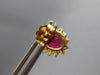 3.41CT DIAMOND & AAA RUBY 14KT YELLOW GOLD 3D OVAL & ROUND STUD EARRINGS #27568