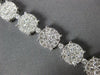 ESTATE LARGE 4.15CT DIAMOND 18K WHITE GOLD ROUND CLUSTER CLASSIC TENNIS BRACELET