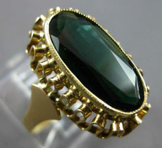 ANTIQUE LARGE 3.60CT AAA TOURMALINE 18KT YELLOW GOLD ELONGATED OVAL RING #27502