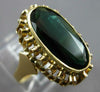 ANTIQUE LARGE 3.60CT AAA TOURMALINE 18KT YELLOW GOLD ELONGATED OVAL RING #27502