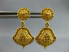 ANTIQUE LARGE 22K YELLOW GOLD HANDCRAFTED MIDDLE EASTERN HANGING EARRINGS #27494