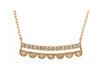 ESTATE .20CT DIAMOND 14KT YELLOW GOLD DOUBLE BAR FILIGREE MILGRAIN FUN NECKLACE