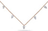 .44CT DIAMOND 14KT ROSE & WHITE GOLD TRIANGULAR TEAR DROP BY THE YARD NECKLACE