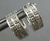 ESTATE .20CT DIAMOND 14KT WHITE GOLD 3D CLASSIC 2 ROW FILIGREE HUGGIE EARRINGS