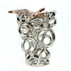 LARGE .56CT WHITE & PINK DIAMOND 18KT WHITE & ROSE GOLD 3D BUTTERFLY LOVE RING