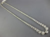 ESTATE LARGE 10.37CT DIAMOND 18K WHITE GOLD 3 PRONG GRADUATING TENNIS NECKLACE