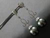 ESTATE LARGE 1.04CT DIAMOND & AAA TAHITIAN PEARL 18K WHITE GOLD 3D FUN HANGING EARRINGS