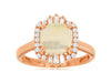 1.61CT DIAMOND & AAA OPAL 14KT ROSE GOLD 3D CUSHION ROUND & BAGUETTE FLOWER RING