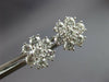 ESTATE LARGE 2.60CT DIAMOND 14KT WHITE GOLD 3D FLOWER SNOWFLAKE STUD EARRINGS