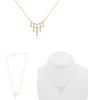 ESTATE .20CT DIAMOND 14KT YELLOW GOLD 3D MULTI STAR CHANDELIER BAR LOVE NECKLACE