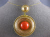 ANTIQUE EXTRA LARGE AAA CORAL 18K YELLOW GOLD HANDCRAFTED PENDANT NECKLACE 27439
