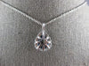 ESTATE LARGE 3.17CT DIAMOND & AAA SAPPHIRE 14KT WHITE GOLD HALO FLOATING PENDANT