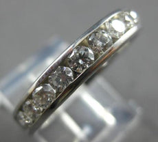 .88CT DIAMOND 14K WHITE GOLD ROUND CHANNEL SEMI ETERNITY COMFORT FIT RING #27992