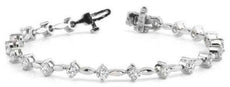 4.0CT DIAMOND 14KT WHITE GOLD ROUND BY THE YARD MULTI LEAF FUN TENNIS BRACELET