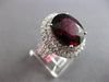 EXTRA LARGE 12.99CT DIAMOND & AAA RHODOLITE 18KT WHITE GOLD 3D OVAL & ROUND RING
