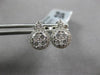 ESTATE .58CT DIAMOND 18K WHITE GOLD ROUND CLUSTER FLOWER TEAR DROP STUD EARRINGS