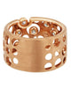 ESTATE LARGE .35CT DIAMOND 18KT ROSE GOLD 3D ETOILE FUN WEDDING ANNIVERSARY RING