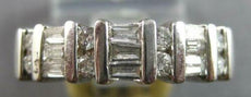 .98CT DIAMOND 14KT WHITE GOLD 3D ROUND & BAGUETTE 2 ROW CHANNEL ANNIVERSARY RING