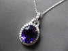 2.64CT DIAMOND & AAA AMETHYST 14KT WHITE GOLD OVAL & ROUND HALO FLOATING PENDANT