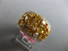 LARGE 4.63CT WHITE & INTENSE MULTI COLOR DIAMOND 18KT 2 TONE GOLD CLUSTER RING