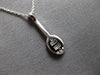 .25CT DIAMOND 14KT WHITE GOLD 3D ROUND & BAGUETTE OVAL TENNIS RACKET FUN PENDANT