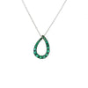 ESTATE .64CT AAA EMERALD 18KT WHITE GOLD 3D OPEN TEAR DROP FLOATING PENDANT