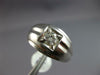 ESTATE LARGE .50CT DIAMOND 14KT WHITE GOLD 3D SOLITAIRE HANDCRAFTED MENS RING