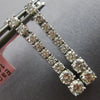 ESTATE 1.10CT DIAMOND 14KT WHITE GOLD ROUND CLASSIC JOURNEY BAR HANGING EARRINGS