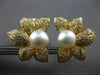 EXTRA LARGE 3.26CT DIAMOND & AAA SOUTH SEA PEARL 18K YELLOW GOLD FLOWER EARRINGS