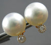 EXTRA LARGE .18CT DIAMOND & AAA SOUTH SEA PEARL 18K ROSE GOLD HALO STUD EARRINGS