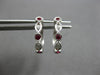 .23CT DIAMOND & AAA RUBY 14K WHITE GOLD 3D INFINITY HUGGIE HOOP HANGING EARRINGS